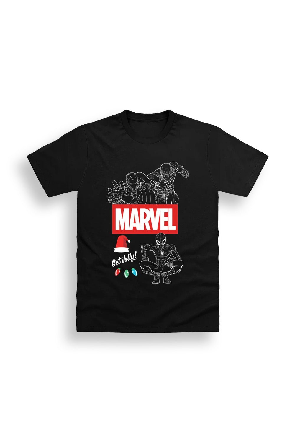 Mens Marvel Black Christmas T-Shirt - Brand Threads