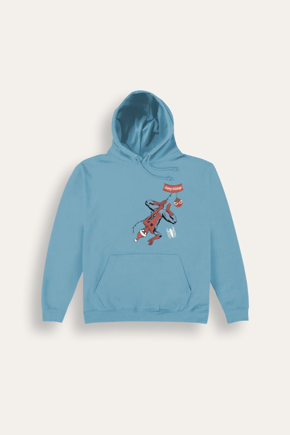 Mens Marvel Christmas Blue Hoodie - Brand Threads