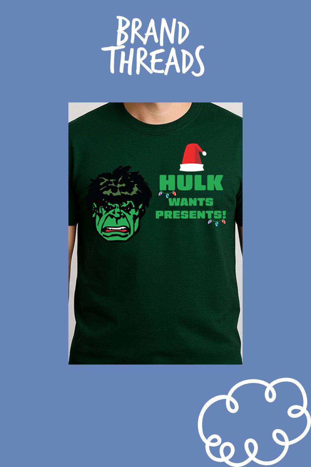 Mens Marvel Green Christmas T-Shirt - Brand Threads