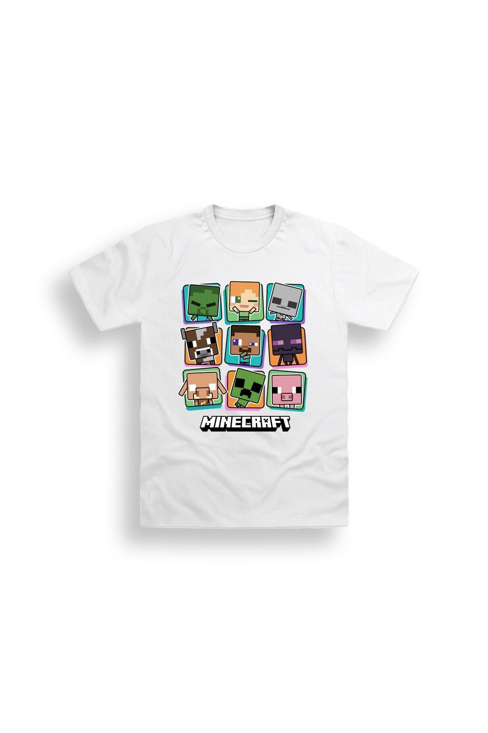 Minecraft Characters Boys White T-Shirt - Brand Threads