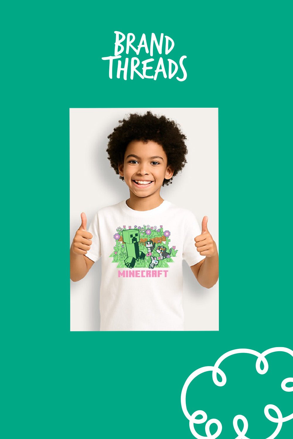 Minecraft Creeper Unisex White T-Shirt - Brand Threads