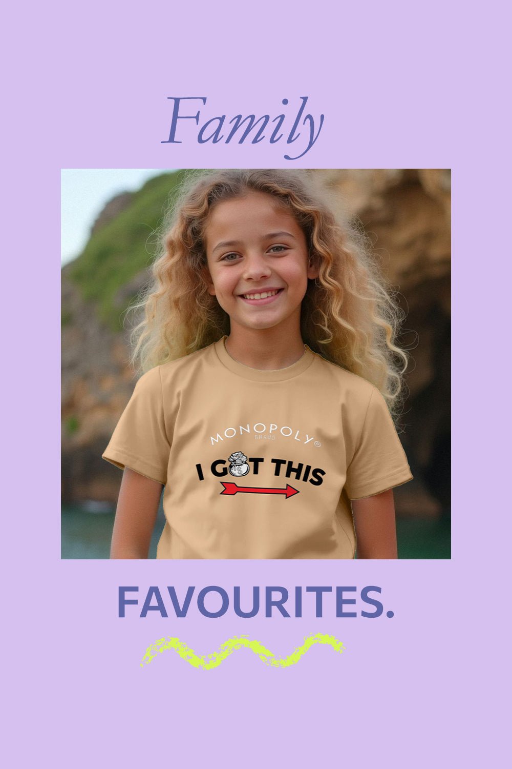 Monopoly Boys T-Shirt – Sand 100% Cotton Short Sleeve Tee - Brand Threads