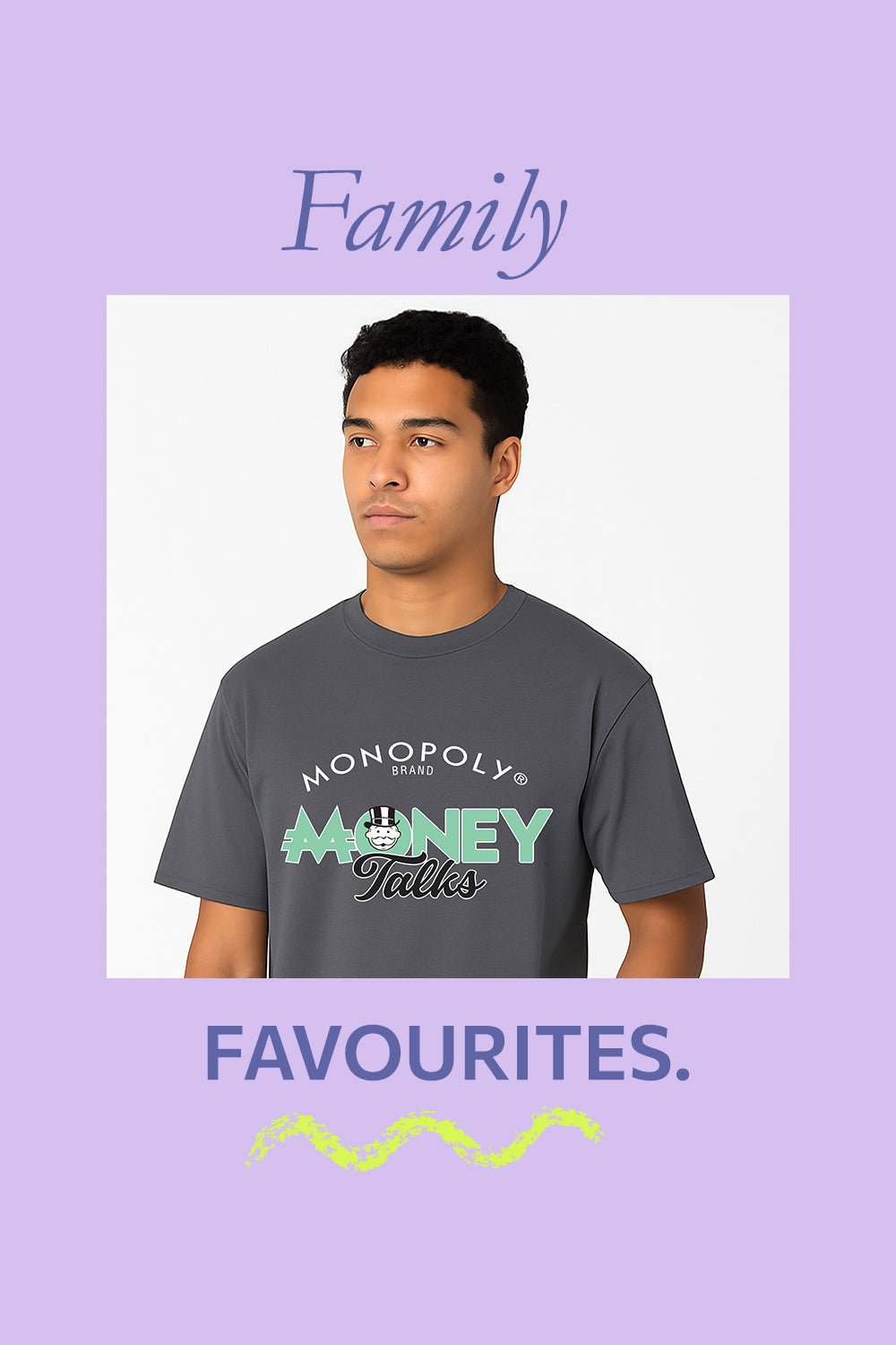 Monopoly Men’s T-Shirt – Charcoal Grey 100% Cotton Short Sleeve Tee - Brand Threads