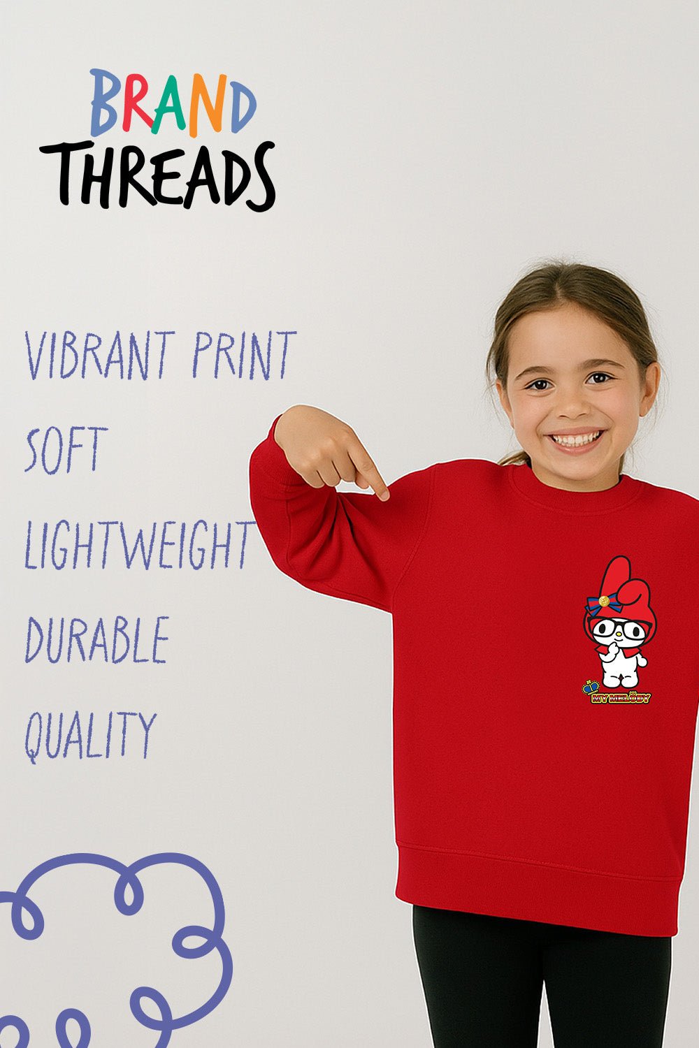 My Melody girls sweatshirt – cosy pullover jumper - Brand Threads