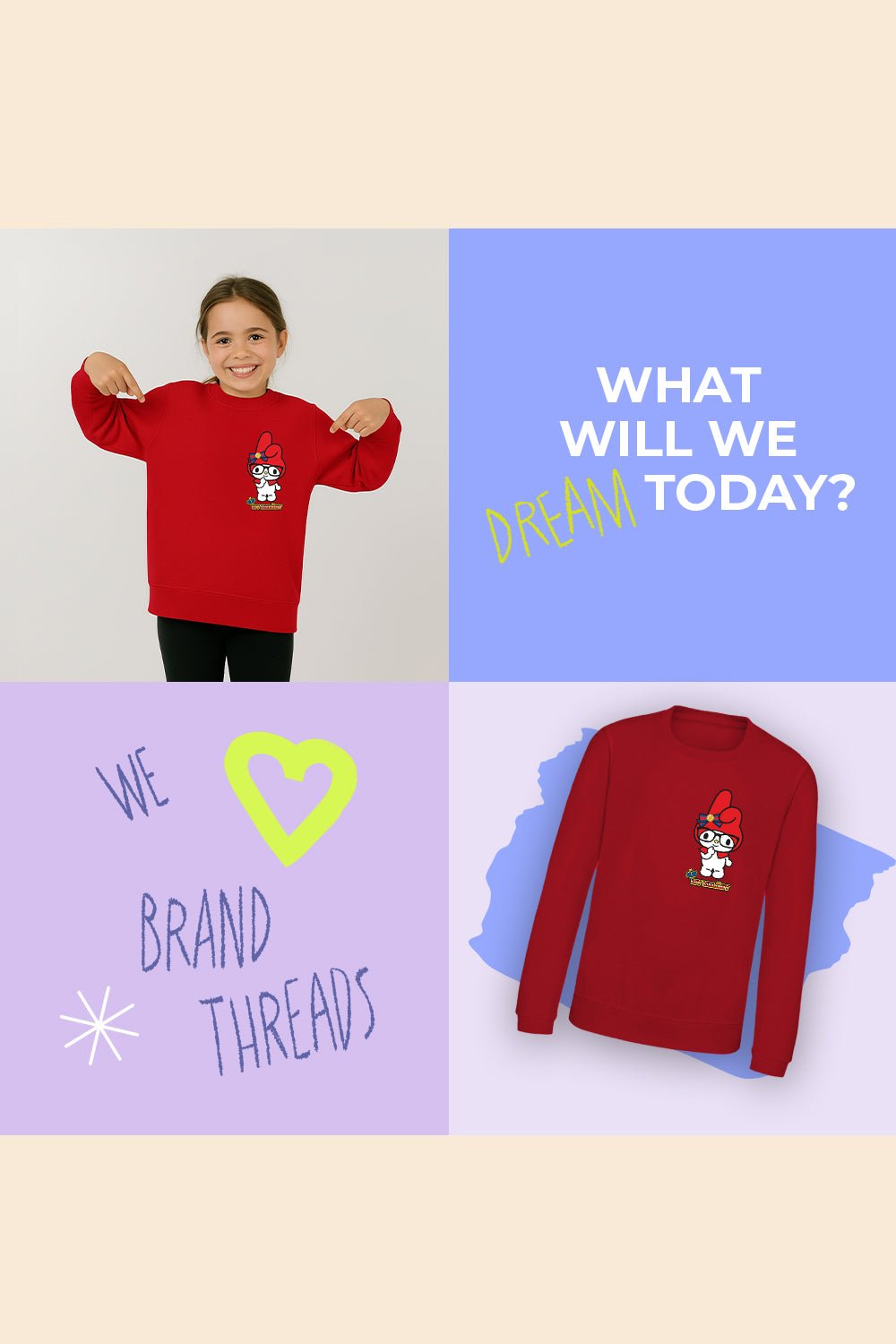 My Melody girls sweatshirt – cosy pullover jumper - Brand Threads