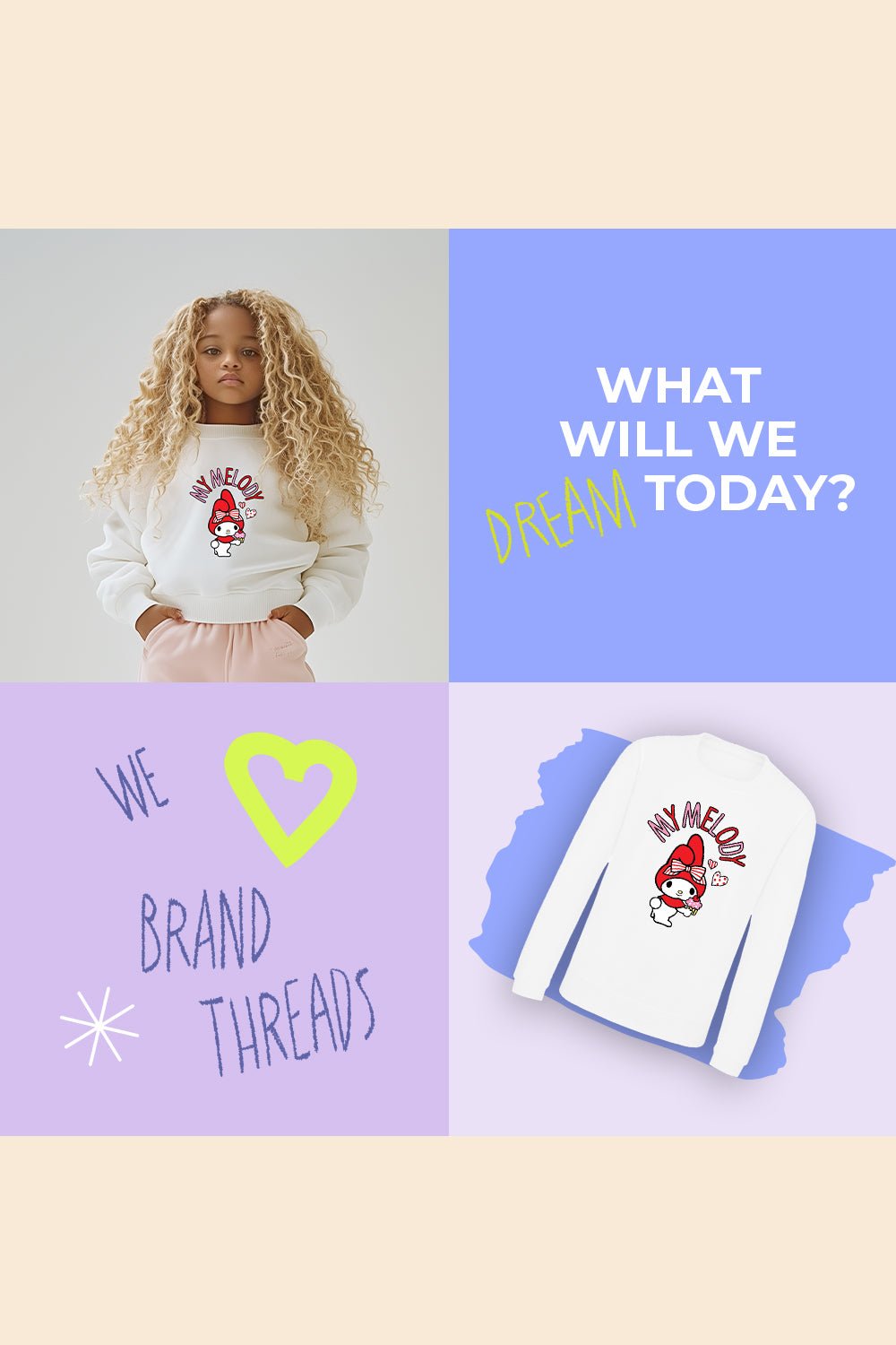 My Melody girls sweatshirt – long sleeve kawaii jumper - Brand Threads