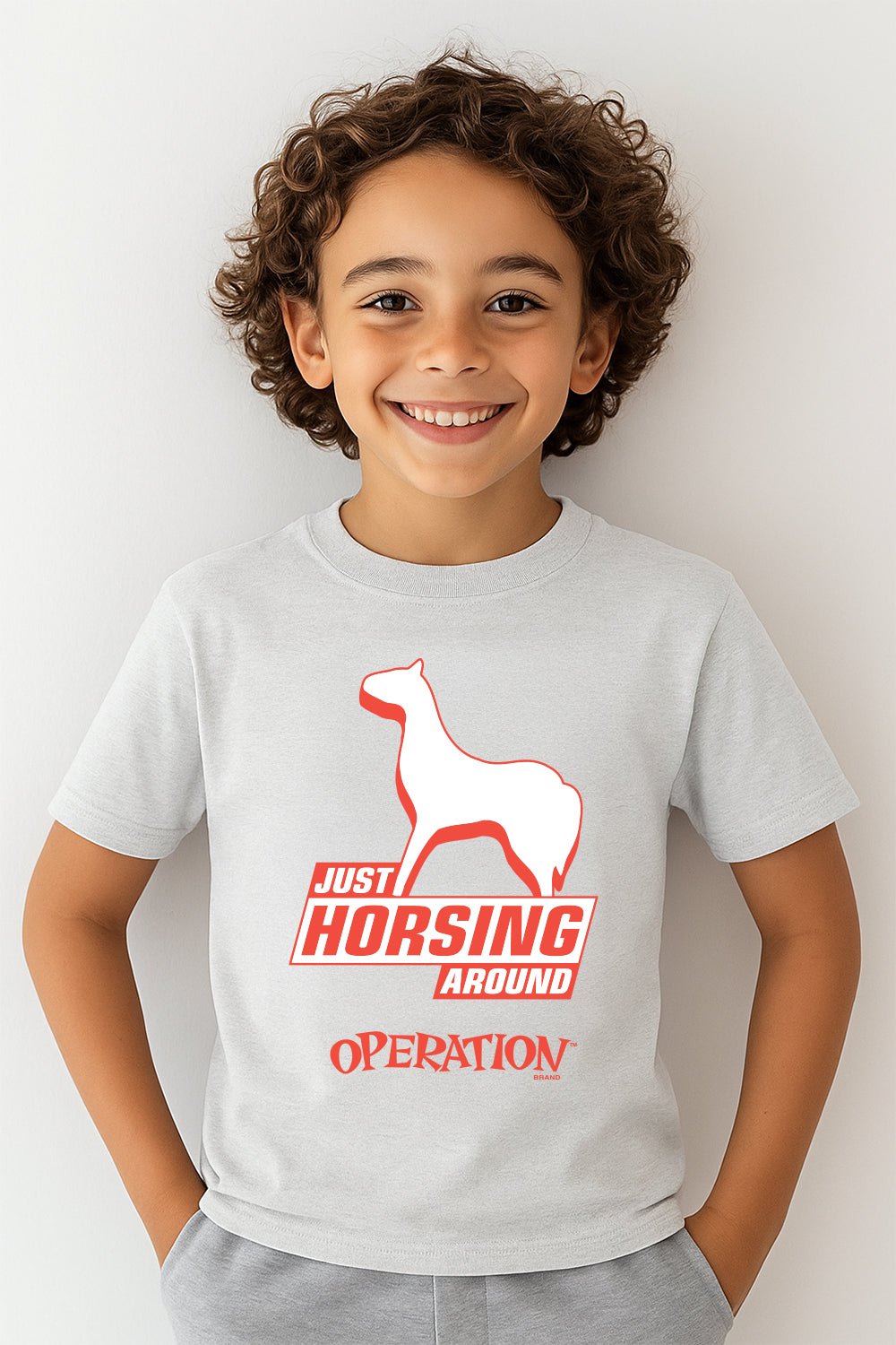 Operation Boys T-Shirt – Ash Grey 100% Cotton Short Sleeve Tee - Brand Threads