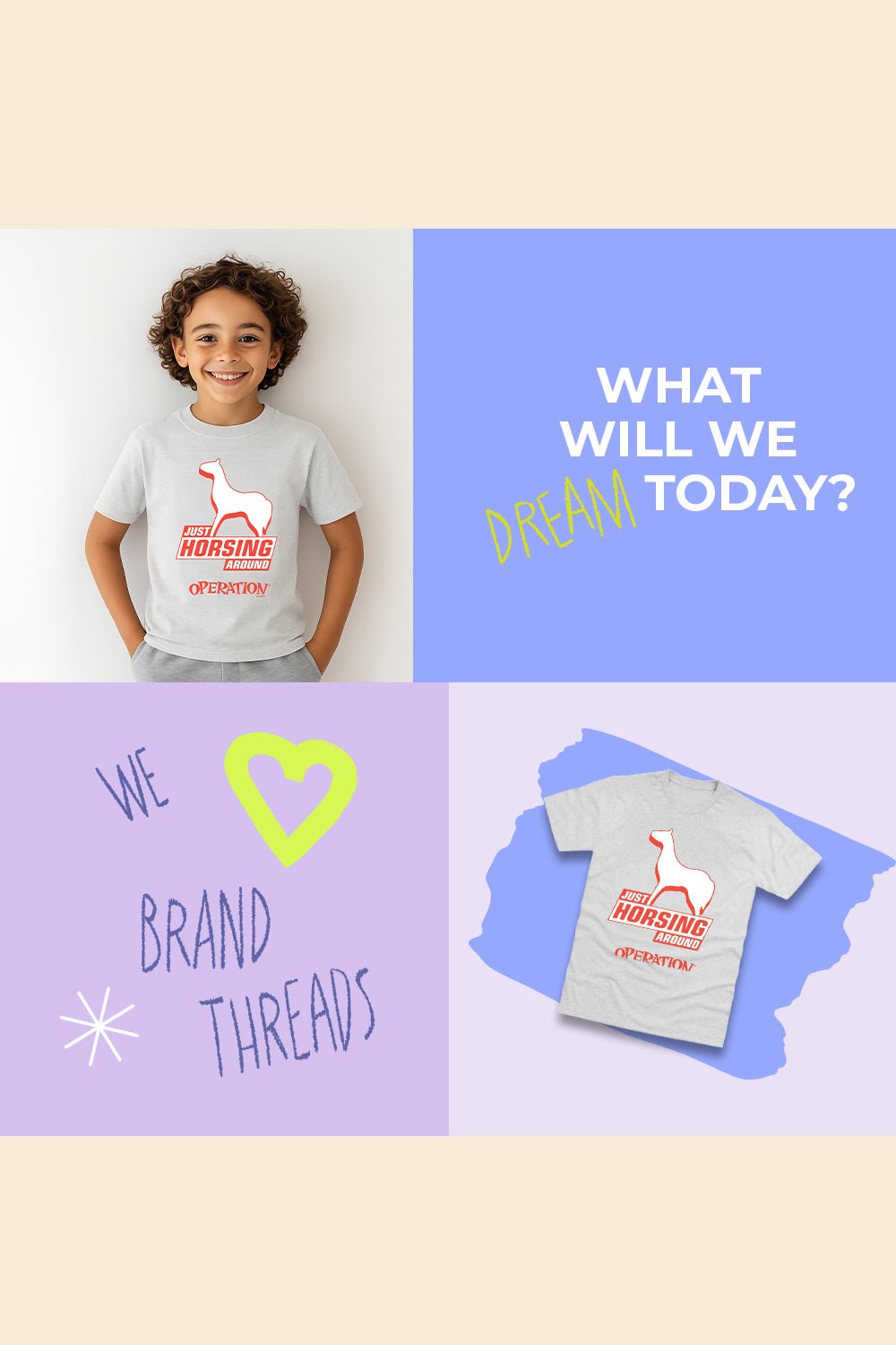 Operation Boys T-Shirt – Ash Grey 100% Cotton Short Sleeve Tee - Brand Threads