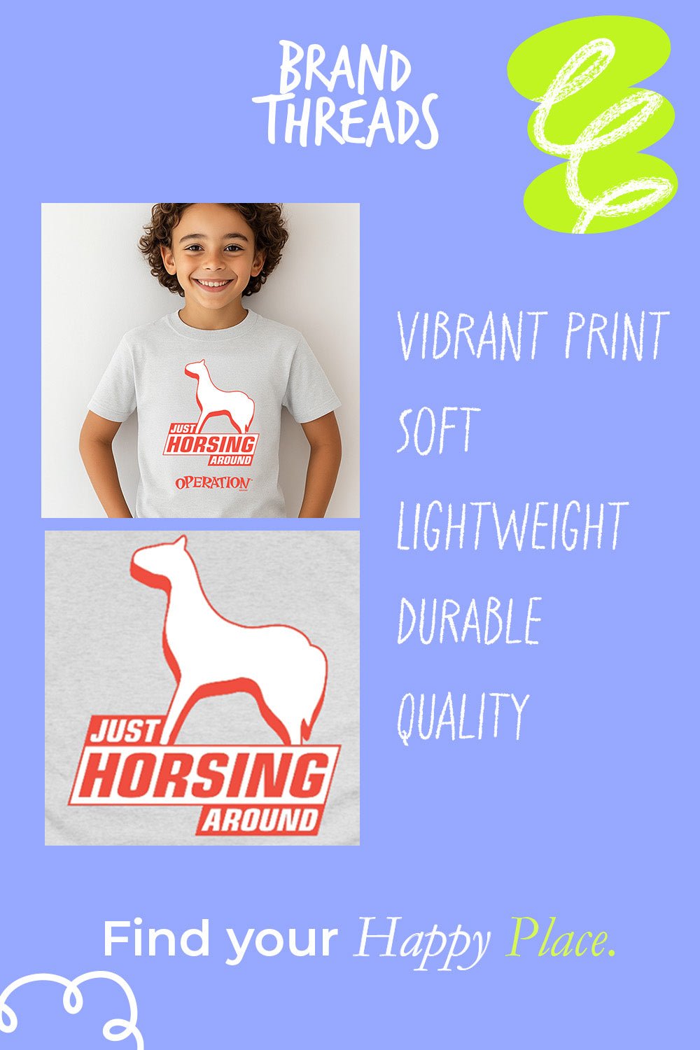 Operation Boys T-Shirt – Ash Grey 100% Cotton Short Sleeve Tee - Brand Threads