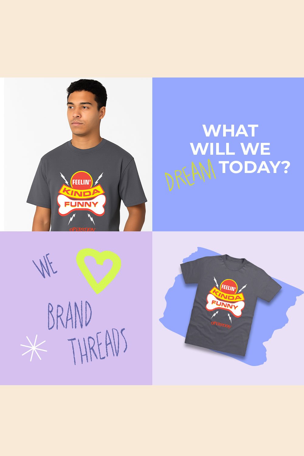 Operation Men’s T-Shirt – Charcoal Grey 100% Cotton Short Sleeve Tee - Brand Threads