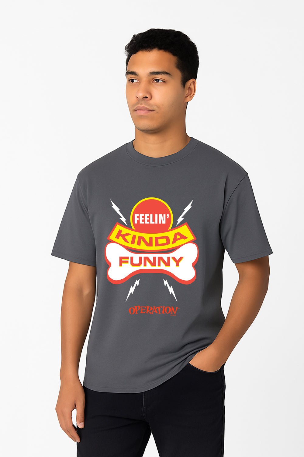 Operation Men’s T-Shirt – Charcoal Grey 100% Cotton Short Sleeve Tee - Brand Threads