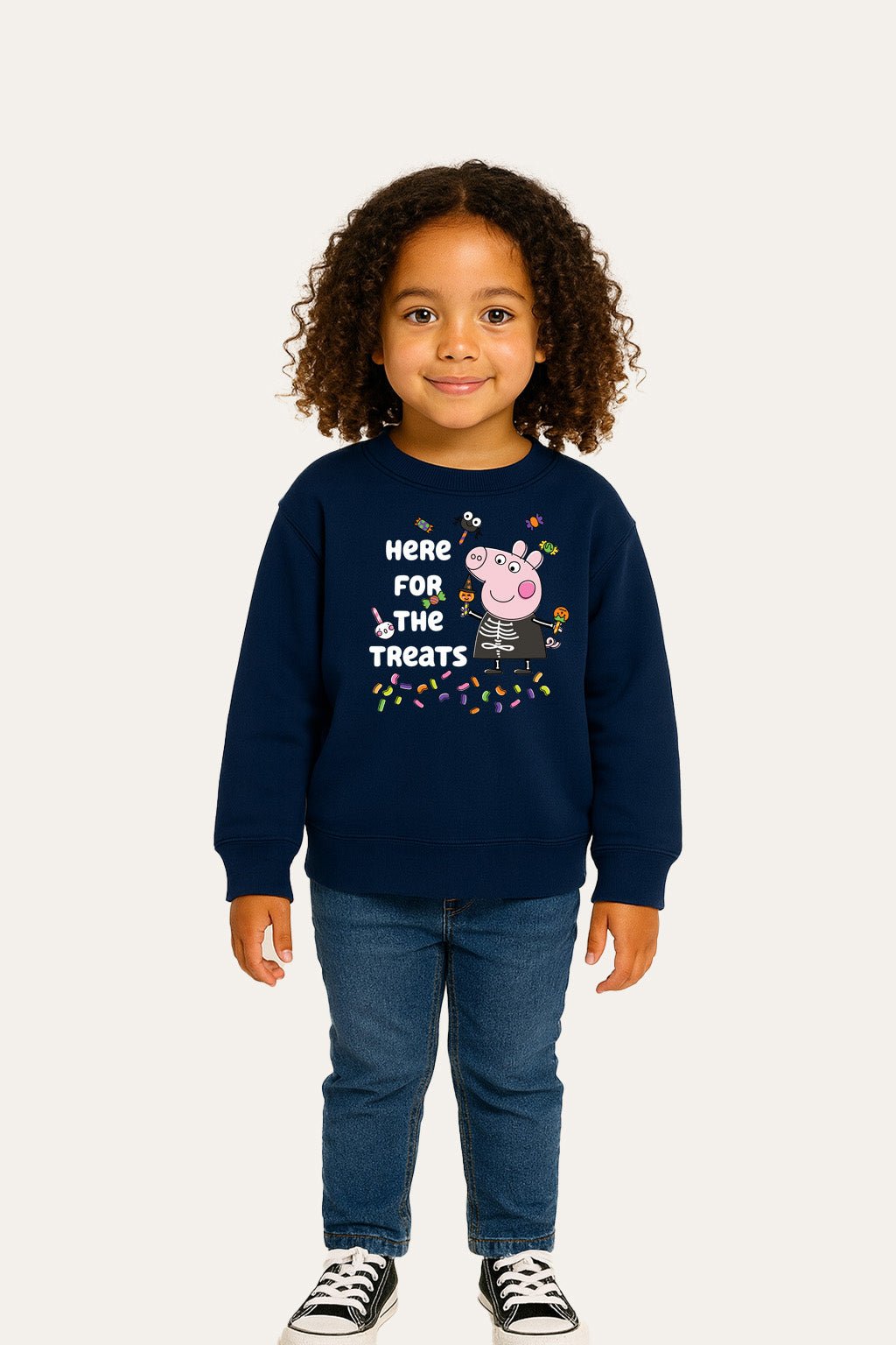 Peppa Pig Girls Halloween Navy Sweatshirt - Brand Threads