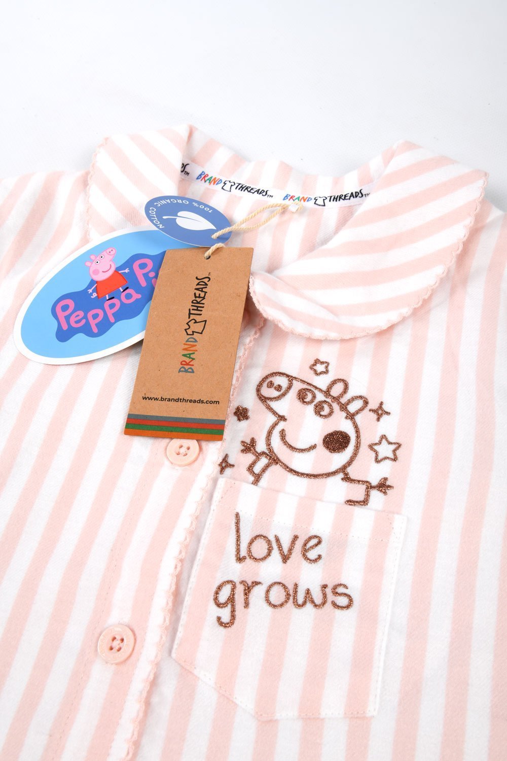 Peppa Pig Girls Organic Cotton Heirloom Pyjamas - Brand Threads