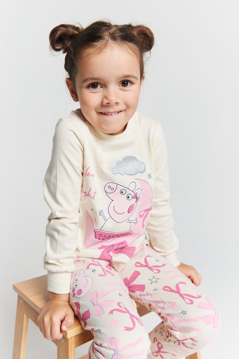 Peppa Pig Girls Pyjamas Long Sleeve Cotton Sleepwear Set - Brand Threads