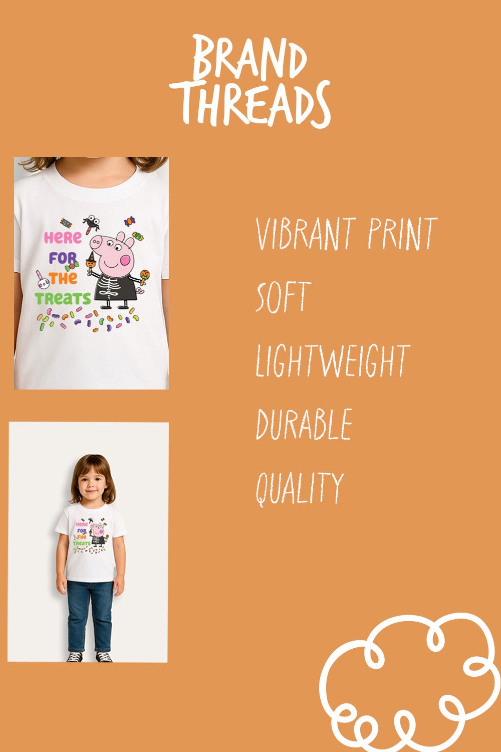 Peppa Pig Girls White Halloween T-Shirt - Brand Threads