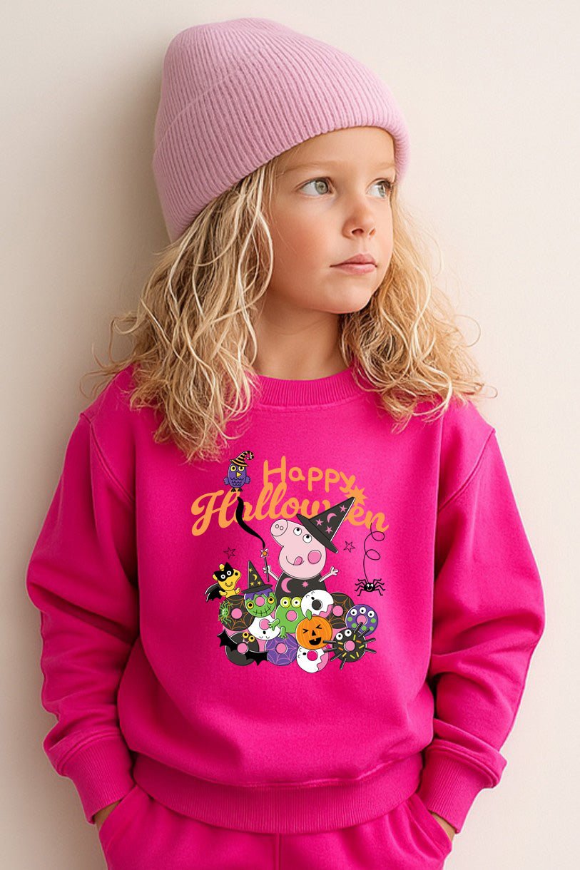 Peppa Pig Halloween Girls Hot Pink Sweatshirt - Brand Threads