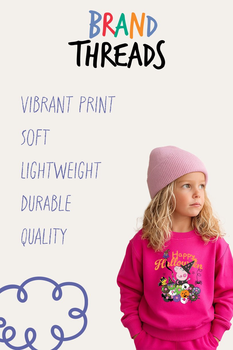 Peppa Pig Halloween Girls Hot Pink Sweatshirt - Brand Threads