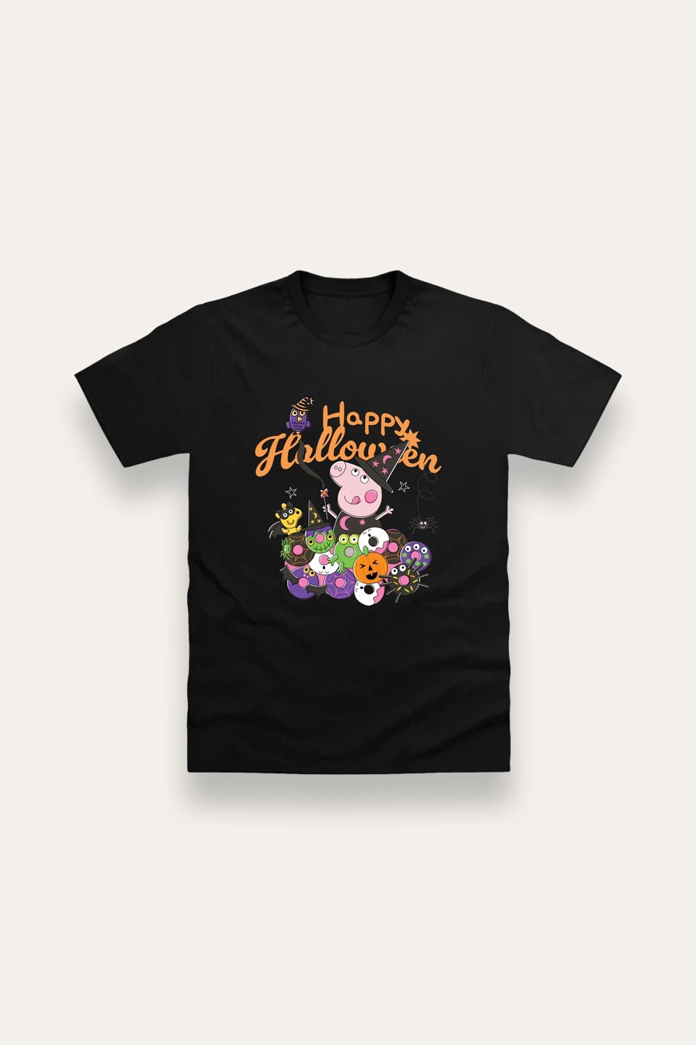Peppa Pig “Happy Halloween” Girls Black T-Shirt - Brand Threads