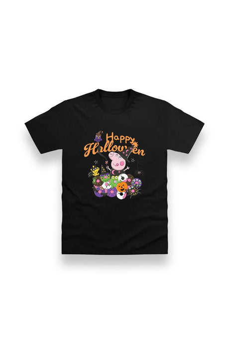 Peppa Pig “Happy Halloween” Girls Black T-Shirt - Brand Threads