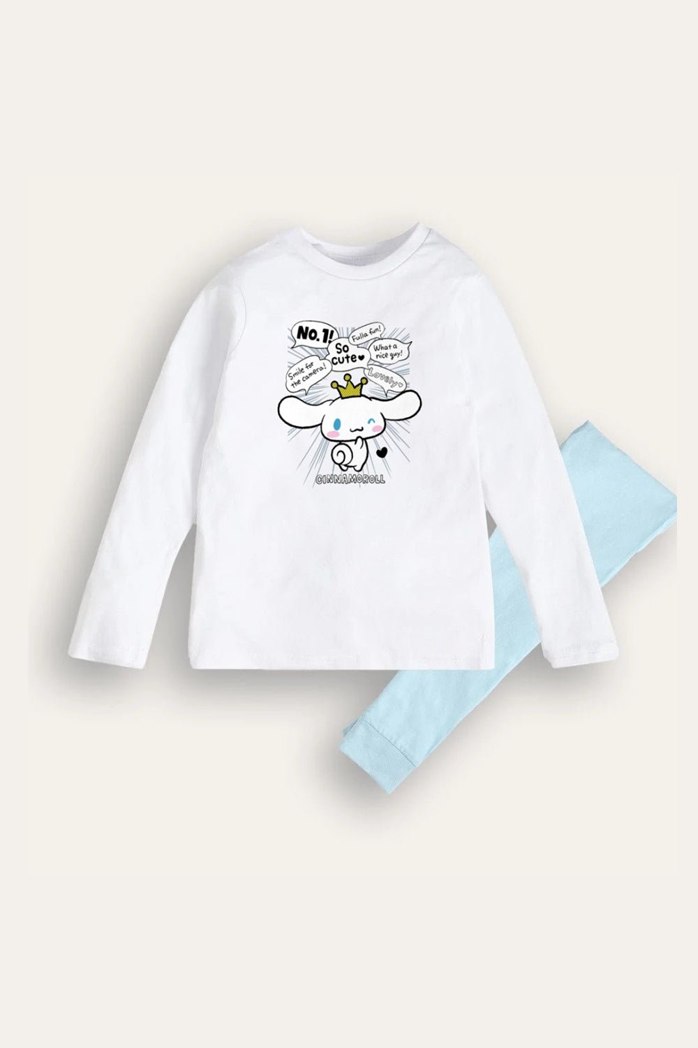 Sanrio Cinnamoroll Girls White Pyjama Set - Brand Threads