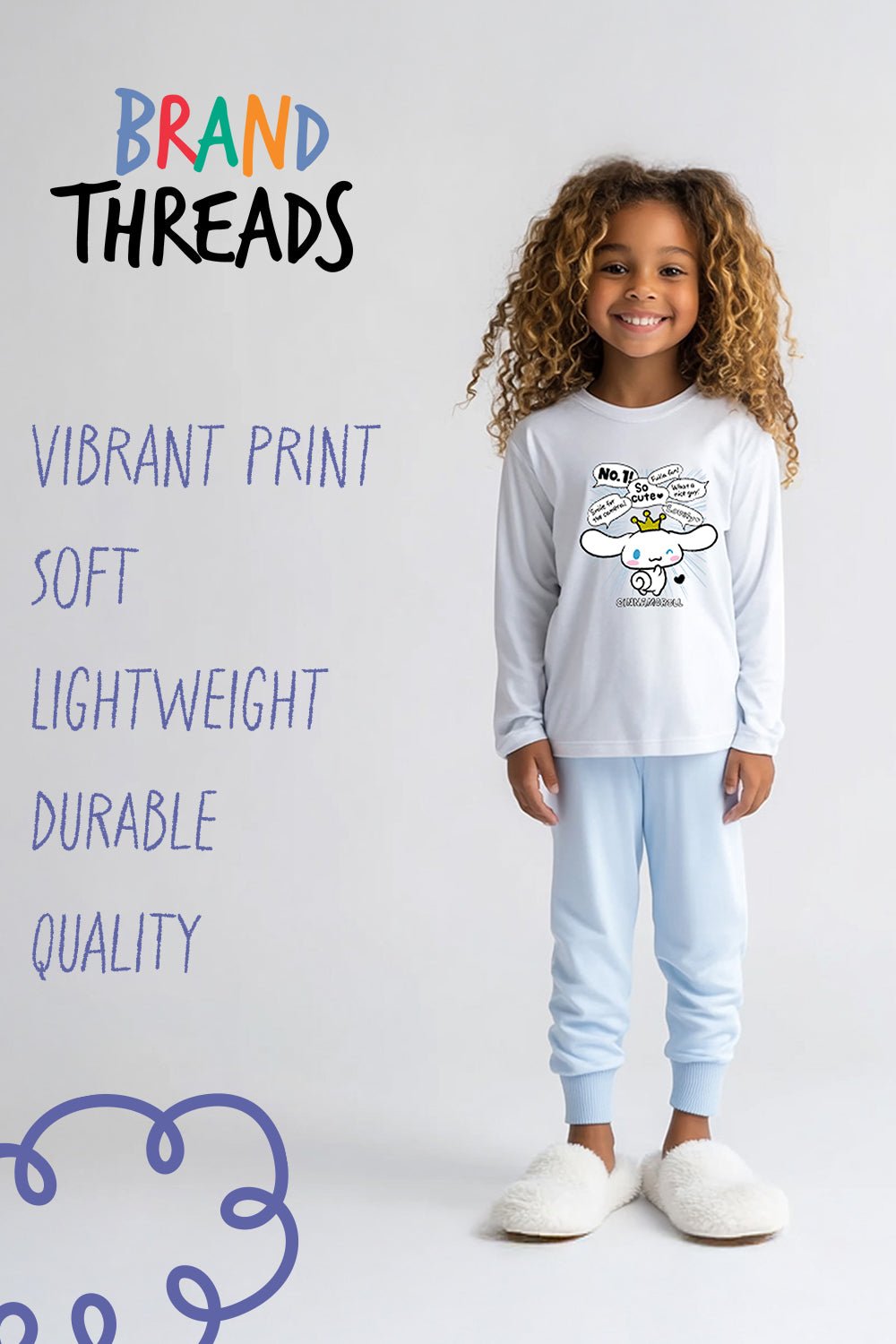 Sanrio Cinnamoroll Girls White Pyjama Set - Brand Threads