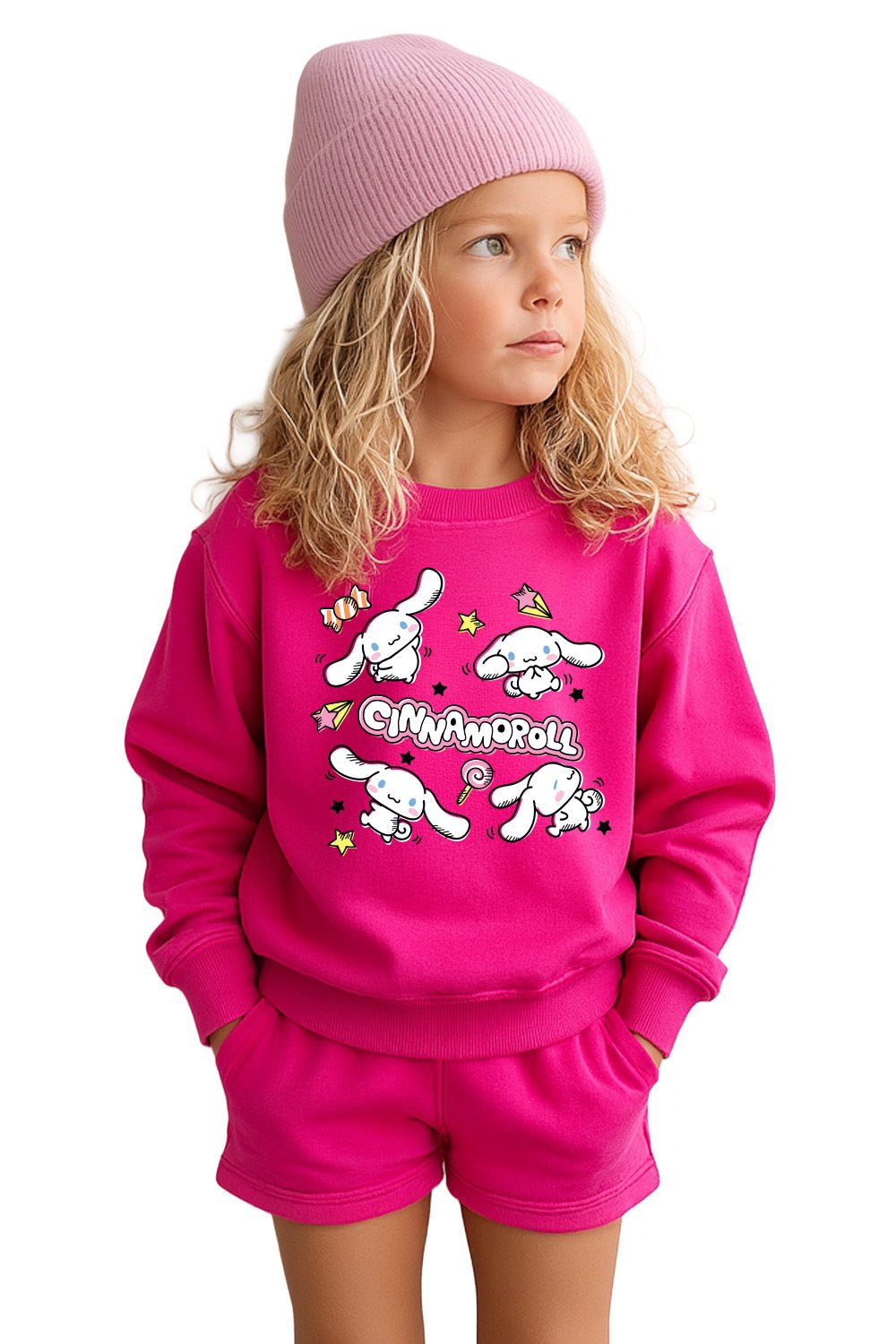 Sanrio Cinnamoroll Kids’ Hoodie – Light Pink Cotton Hooded Sweatshirt - Brand Threads
