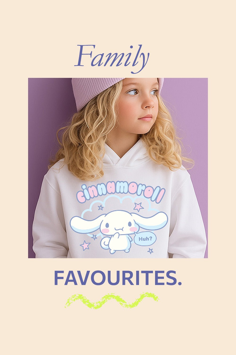 Sanrio Cinnamoroll Kids’ Hoodie – White Cotton Hooded Sweatshirt - Brand Threads