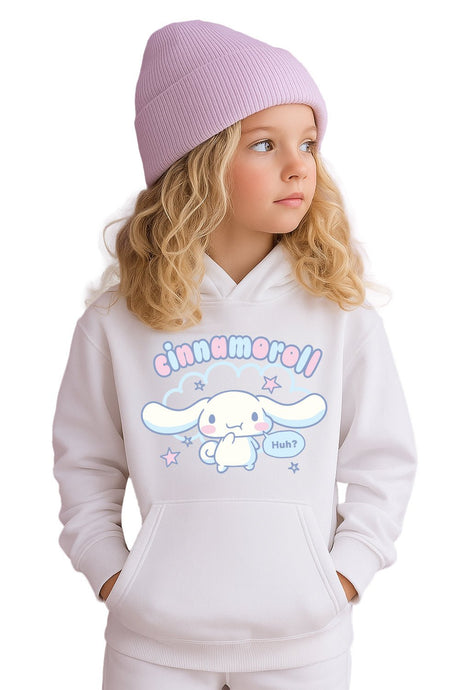 Sanrio Cinnamoroll Kids’ Hoodie – White Cotton Hooded Sweatshirt - Brand Threads