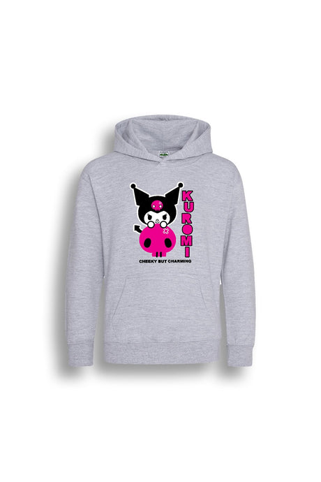 Sanrio Kuromi Kids’ Hoodie – Sport Grey Cotton Hooded Sweatshirt - Brand Threads