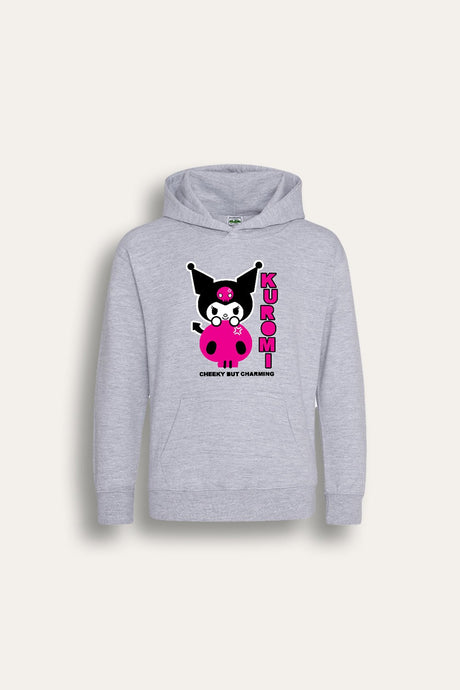 Sanrio Kuromi Kids’ Hoodie – Sport Grey Cotton Hooded Sweatshirt - Brand Threads