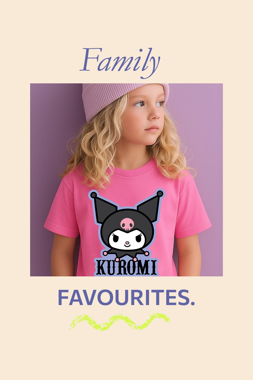 Sanrio Kuromi Kids’ T-Shirt – Azalea Pink Cotton Tee - Brand Threads