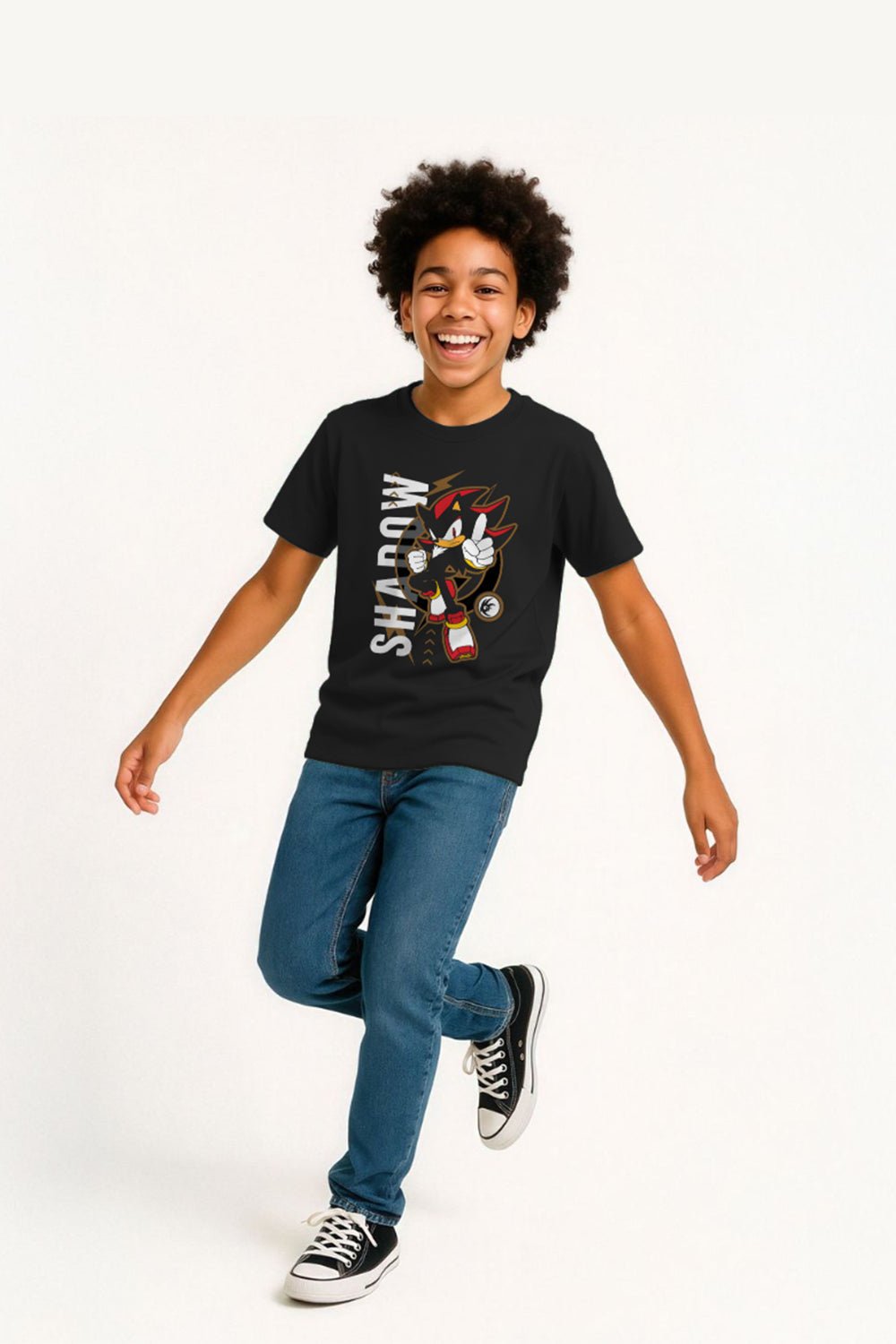 Sonic the Hedgehog Boys T-Shirt – Black 100% Cotton Short Sleeve Tee - Brand Threads