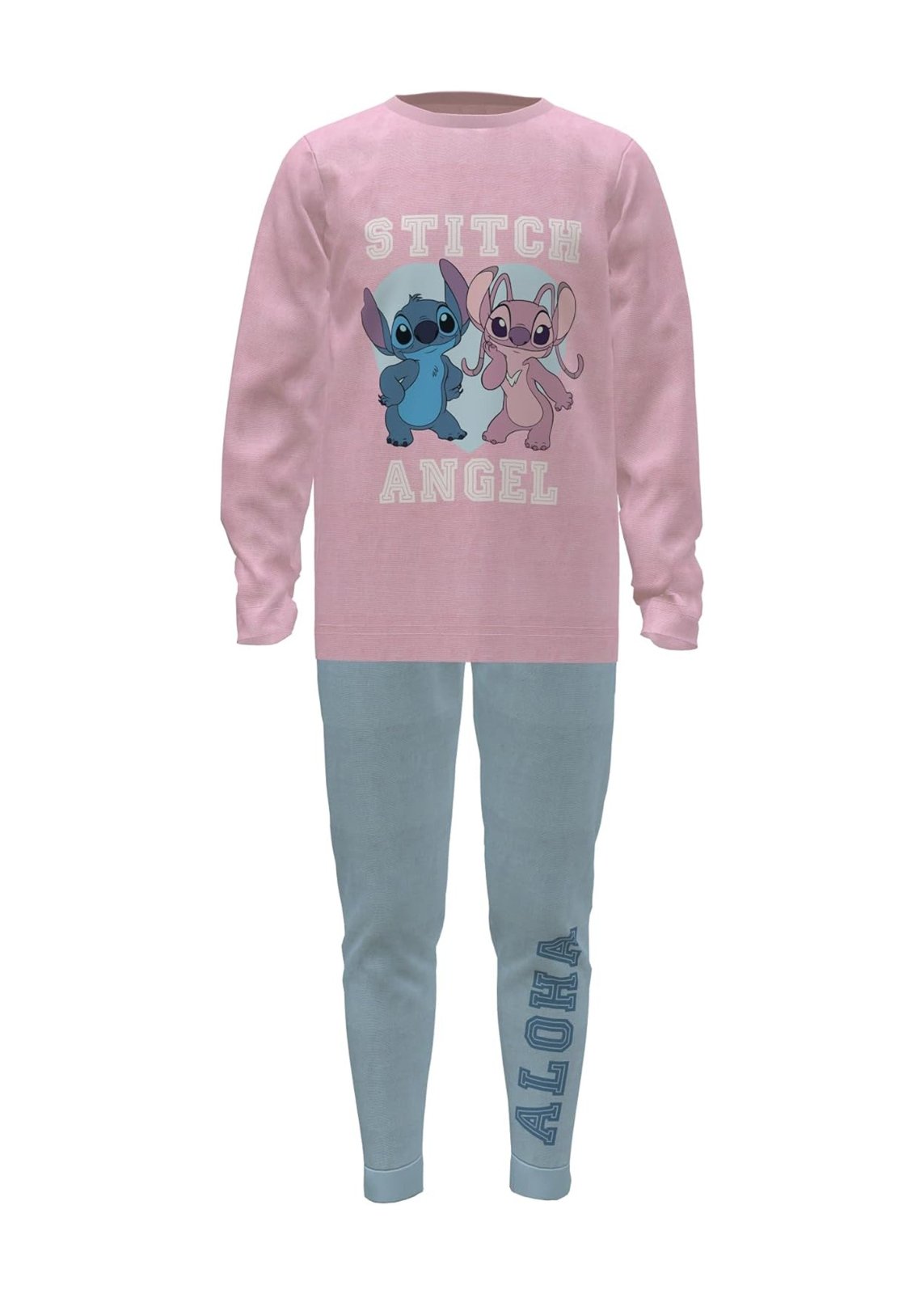 Stitch Girls Pyjamas Long Sleeved Kids Pyjamas Set Official Merchandise - Brand Threads