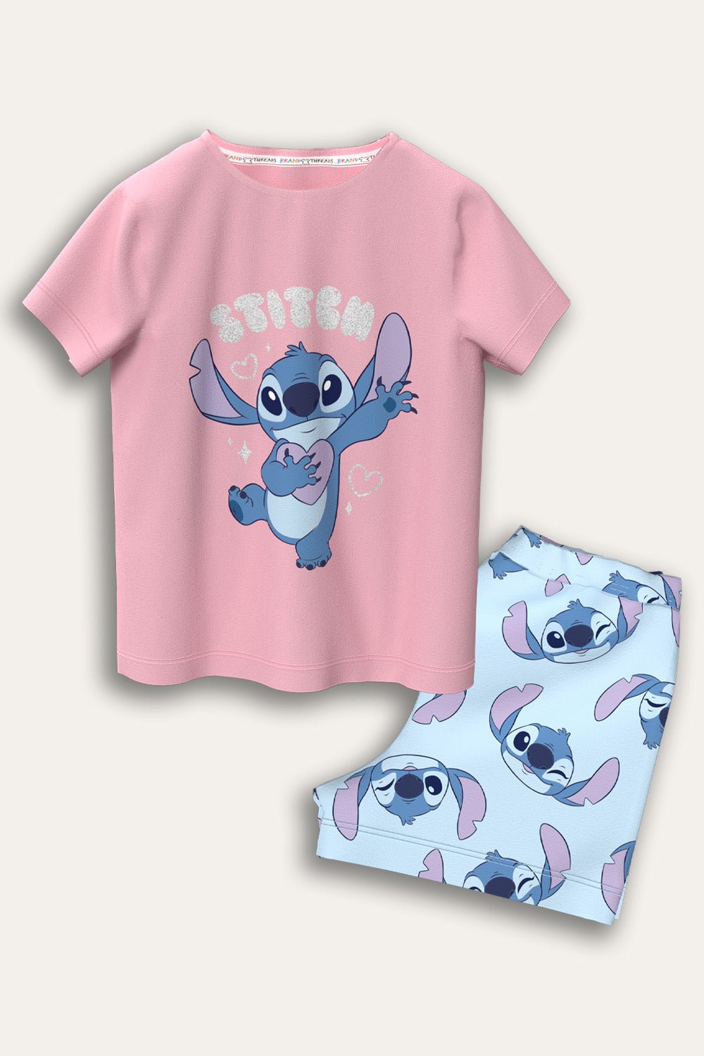 Stitch Girls Short Pyjama Set - Brand Threads