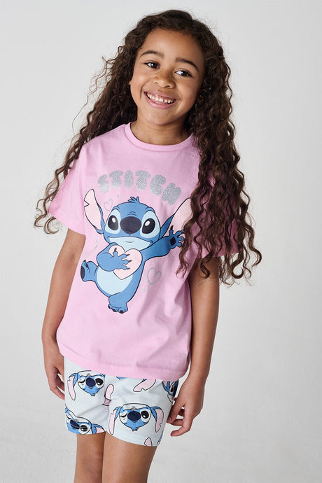 Stitch Girls Short Pyjama Set - Brand Threads