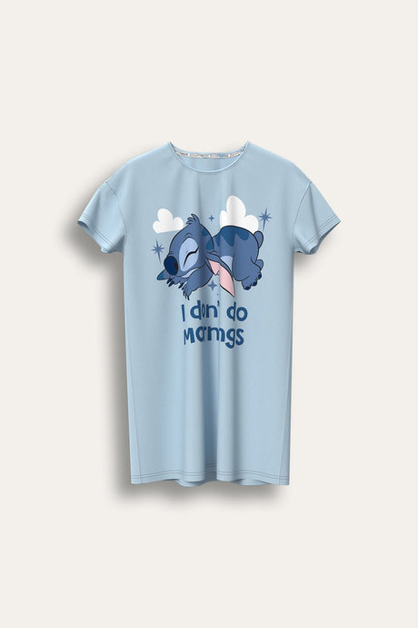 Stitch women's blue nightdress short sleeve - Brand Threads