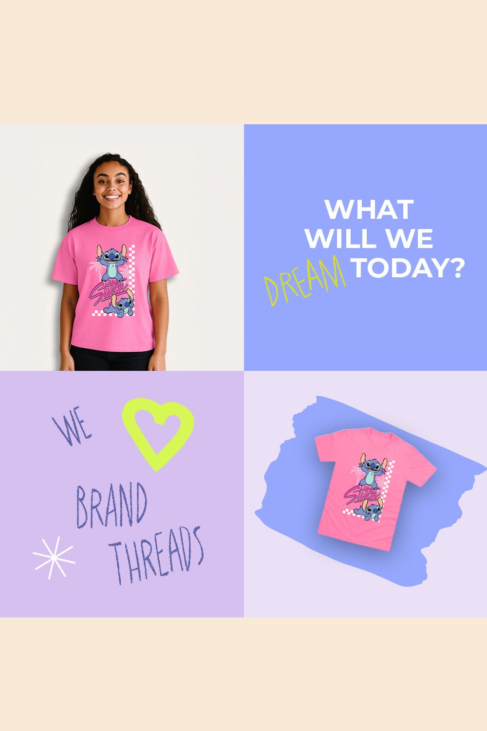 Stitch women’s T-shirt – short sleeve, casual Disney tee - Brand Threads