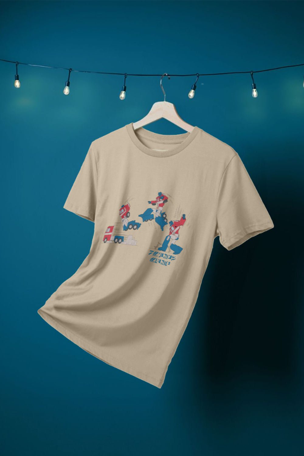 Transformers Men’s Retro Optimus Prime T-Shirt – Natural Cotton Short Sleeve Graphic Tee - Brand Threads