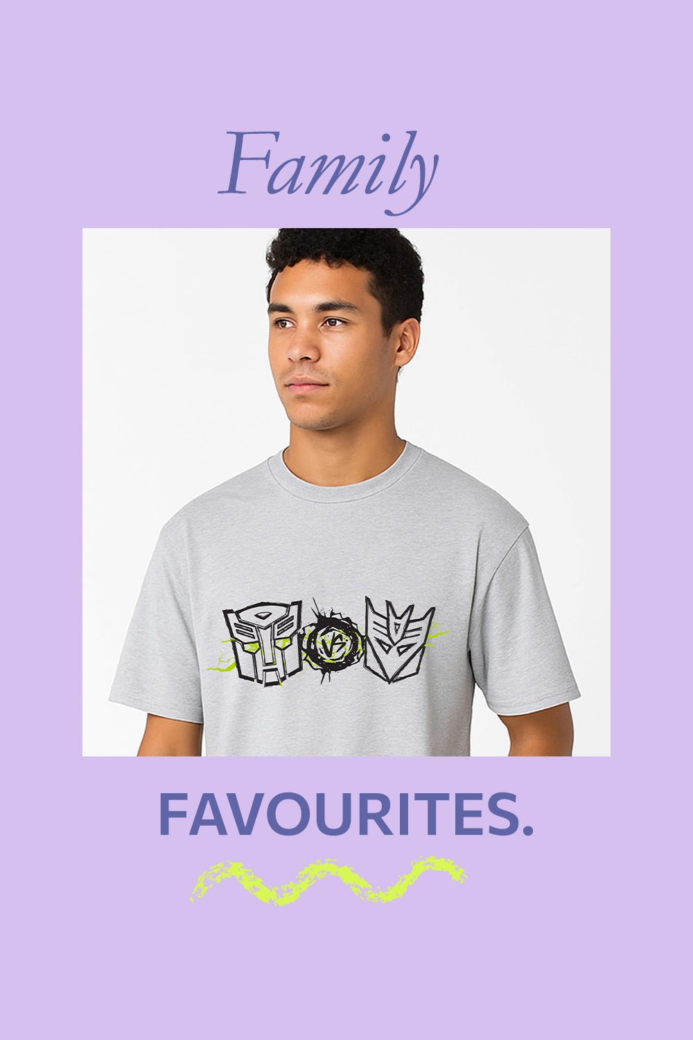 Transformers Men’s T-Shirt – Grey Cotton Blend Short Sleeve Tee - Brand Threads