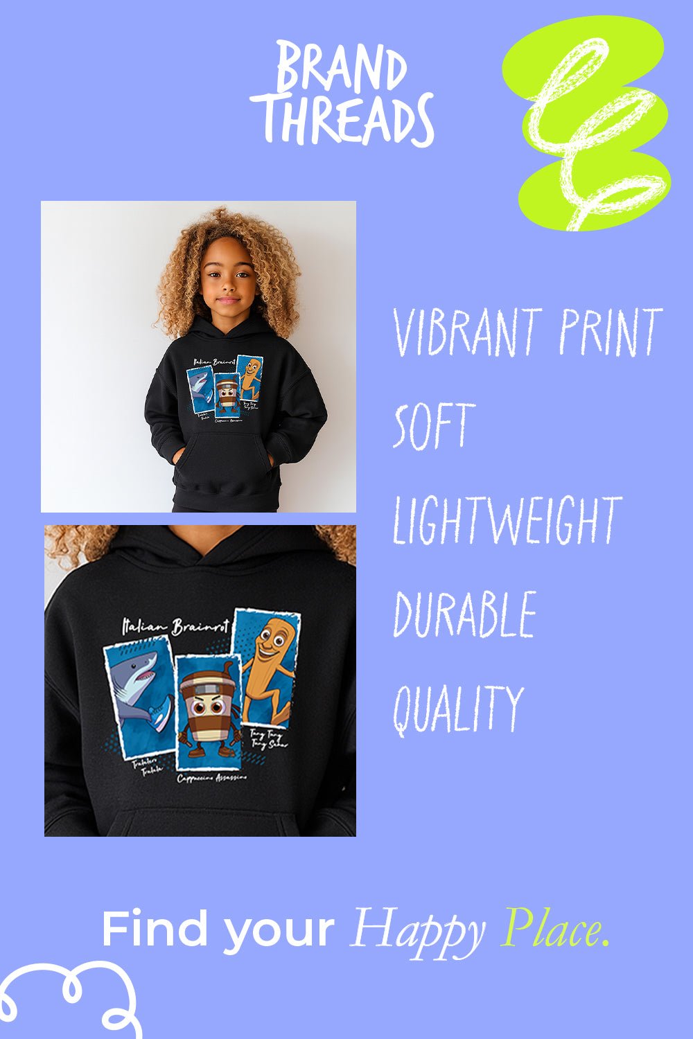 Unisex Kids Italian Brainrot Hoodie - Brand Threads