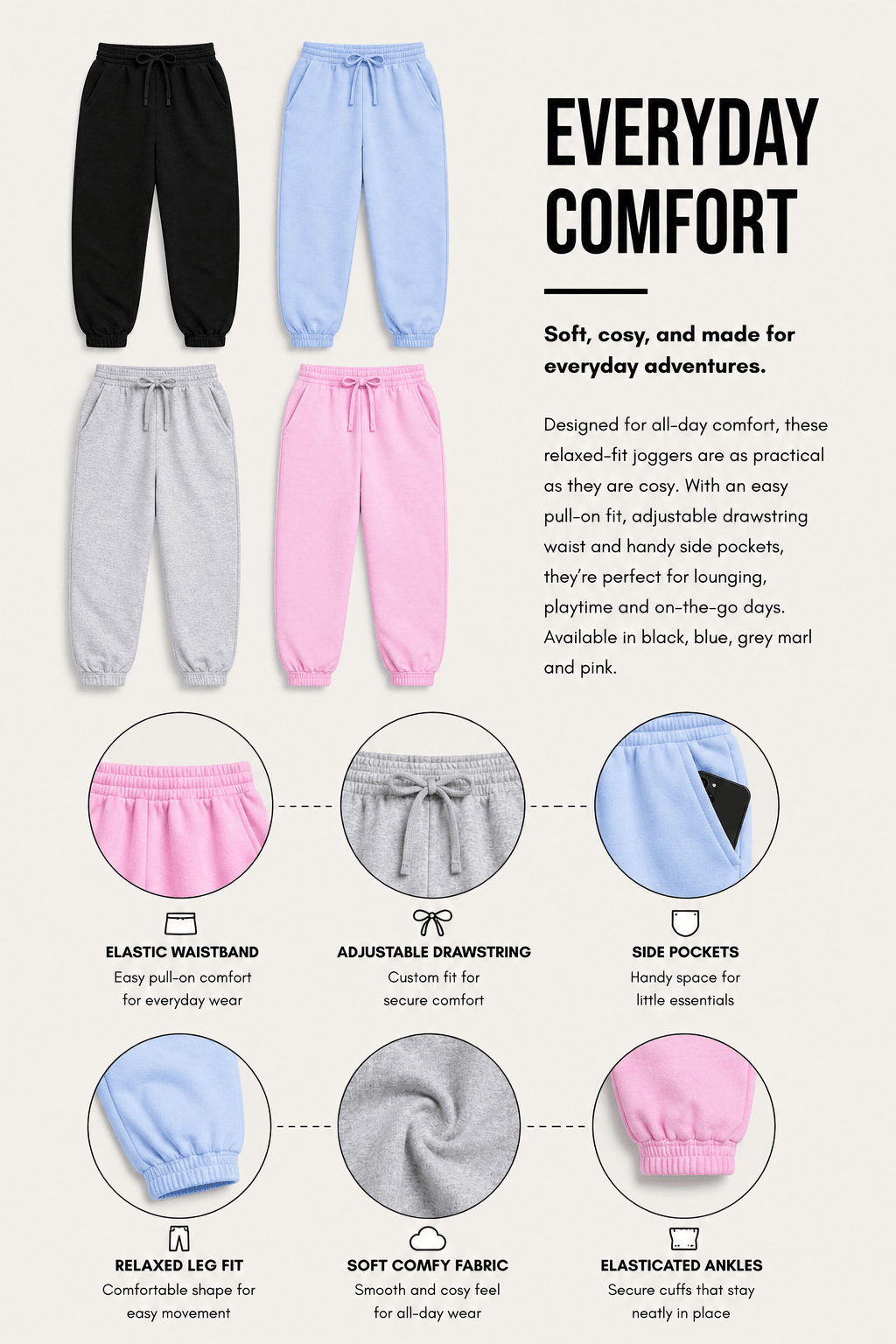 Unisex Kids Joggers - Brand Threads