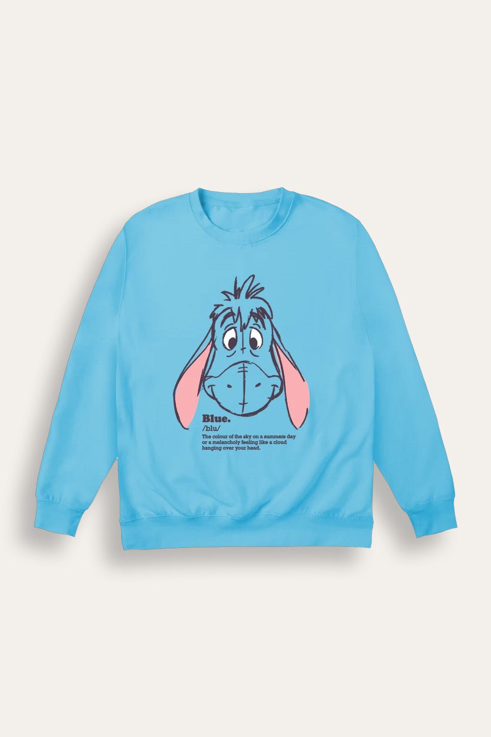 Winnie the Pooh ladies sweater – Eeyore sky blue sweatshirt - Brand Threads
