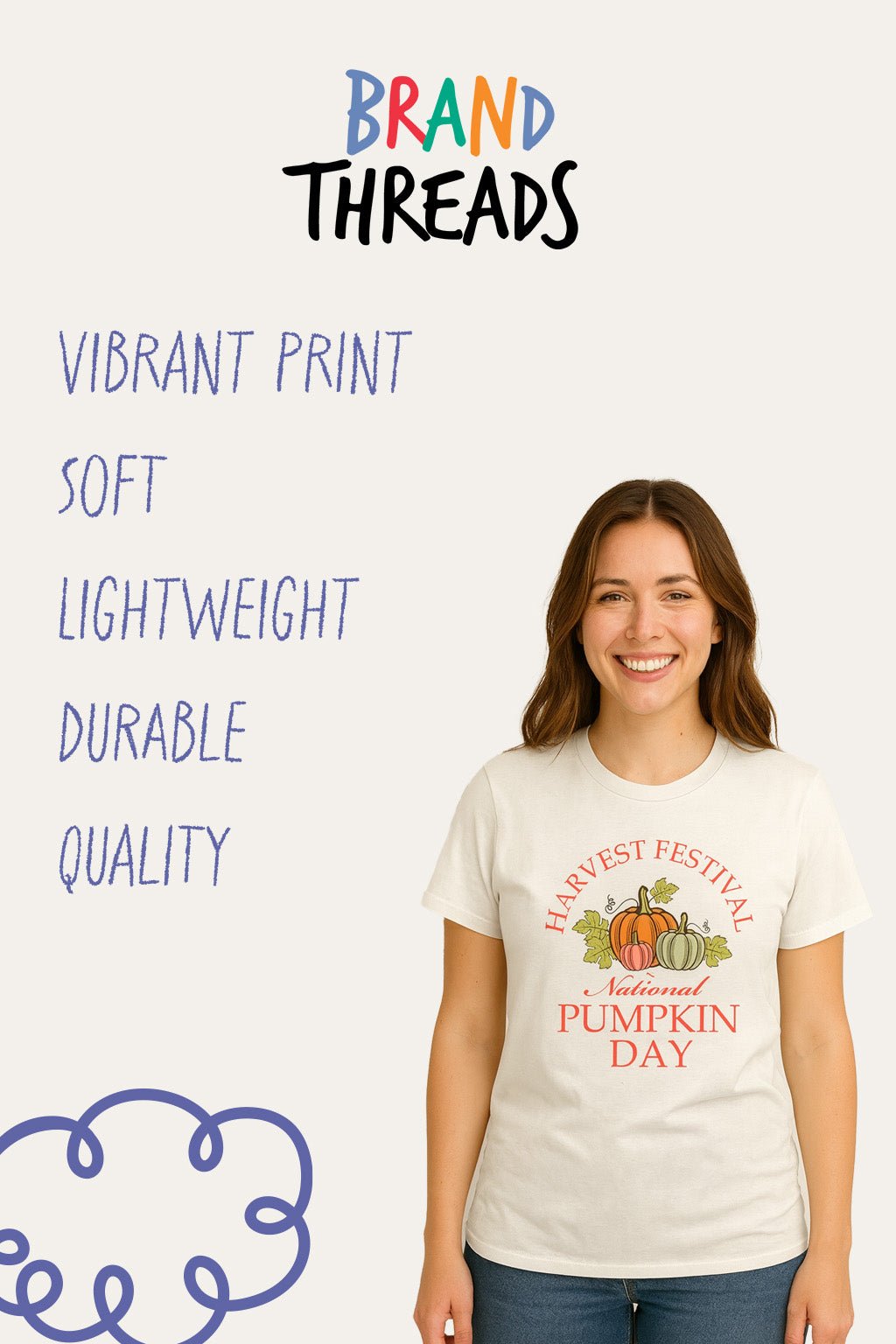 Women's Natural T-Shirt Harvest Festival National Pumpkin Day - Brand Threads