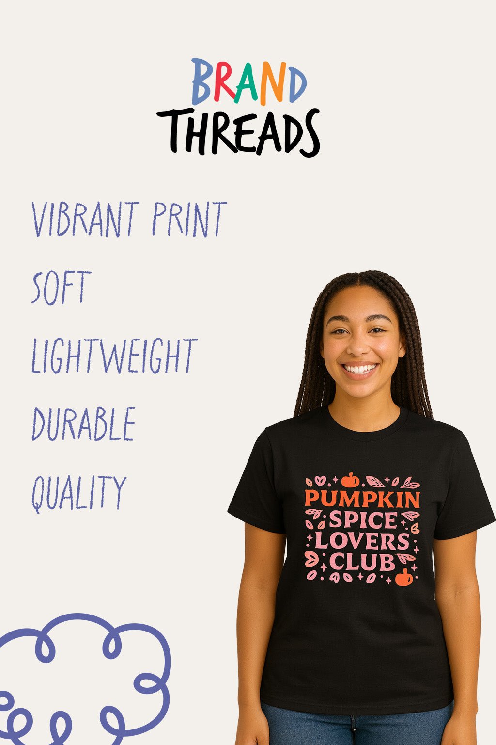 Women's Pumpkin Spice Lovers Club Black T-Shirt - Brand Threads