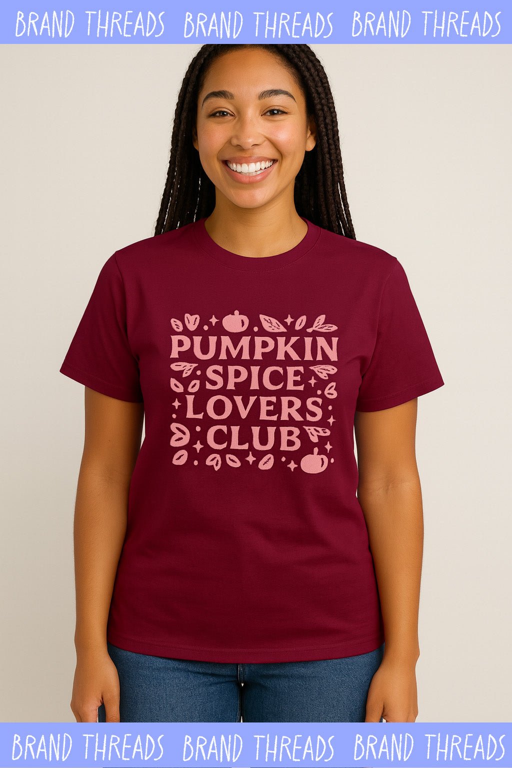 Women's Pumpkin Spice Lovers Club Maroon T-Shirt - Brand Threads