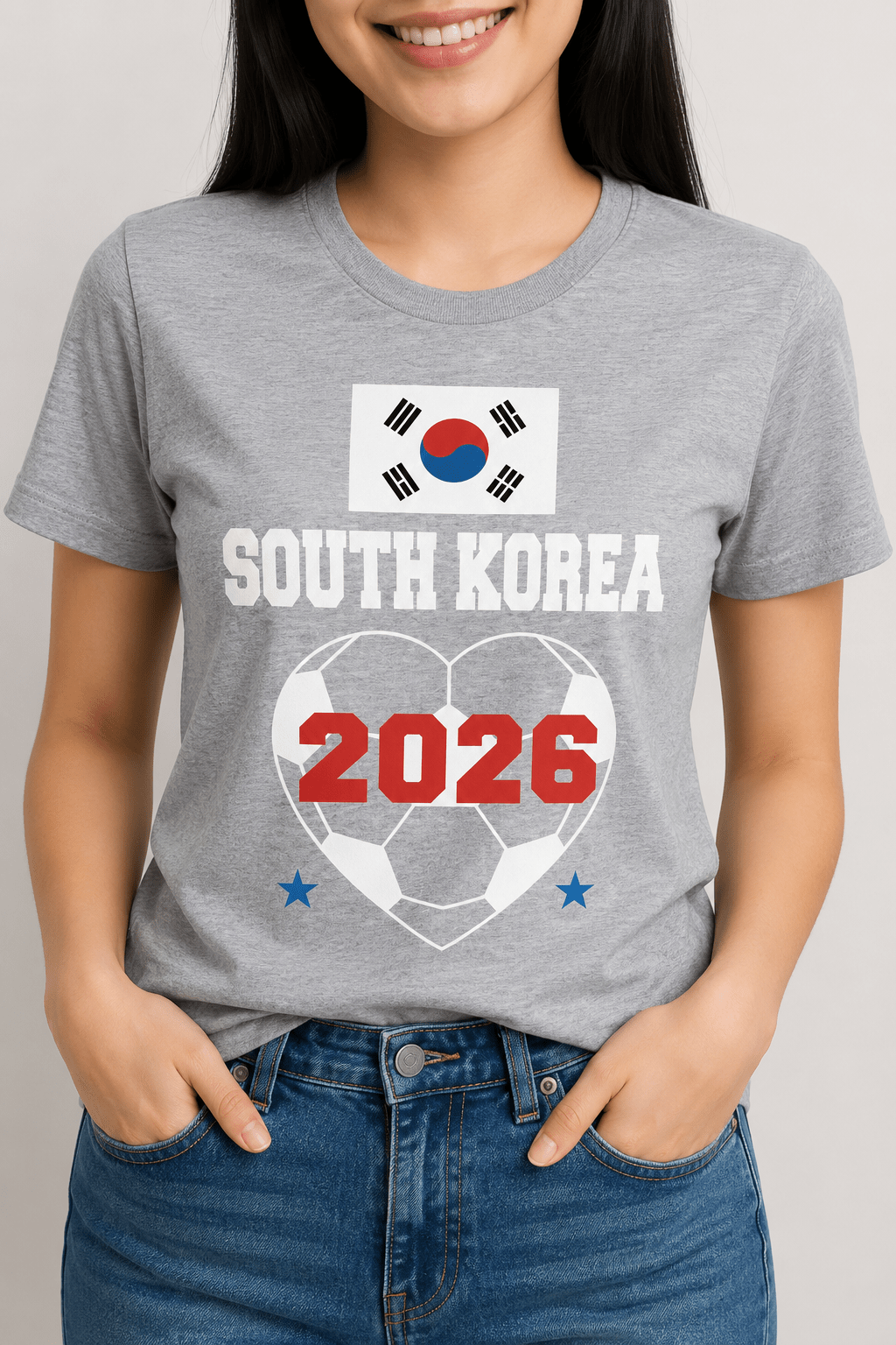 Women's South Korea Football T-Shirt - Brand Threads