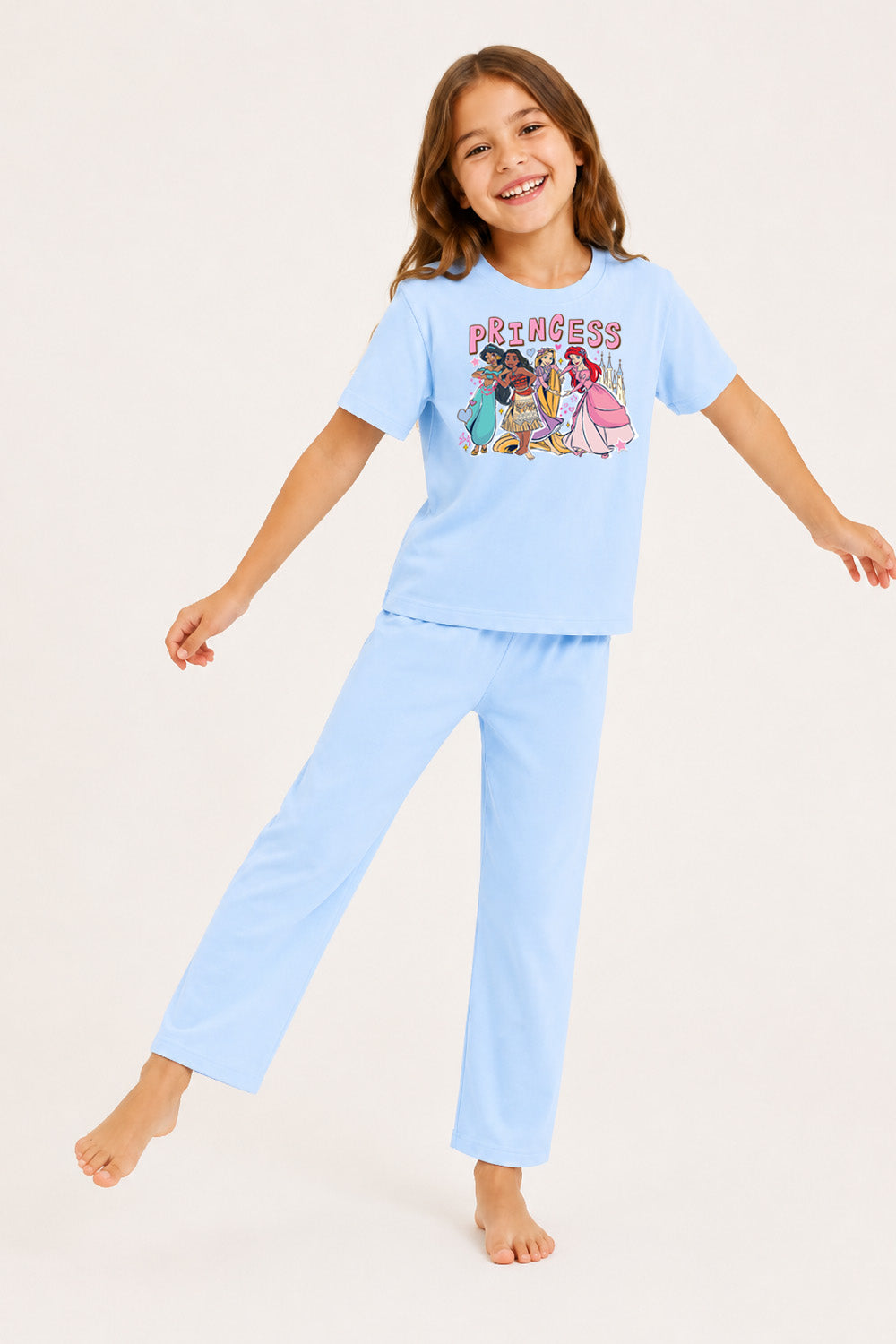 Disney Princess Girls Blue Long Pyjama Set