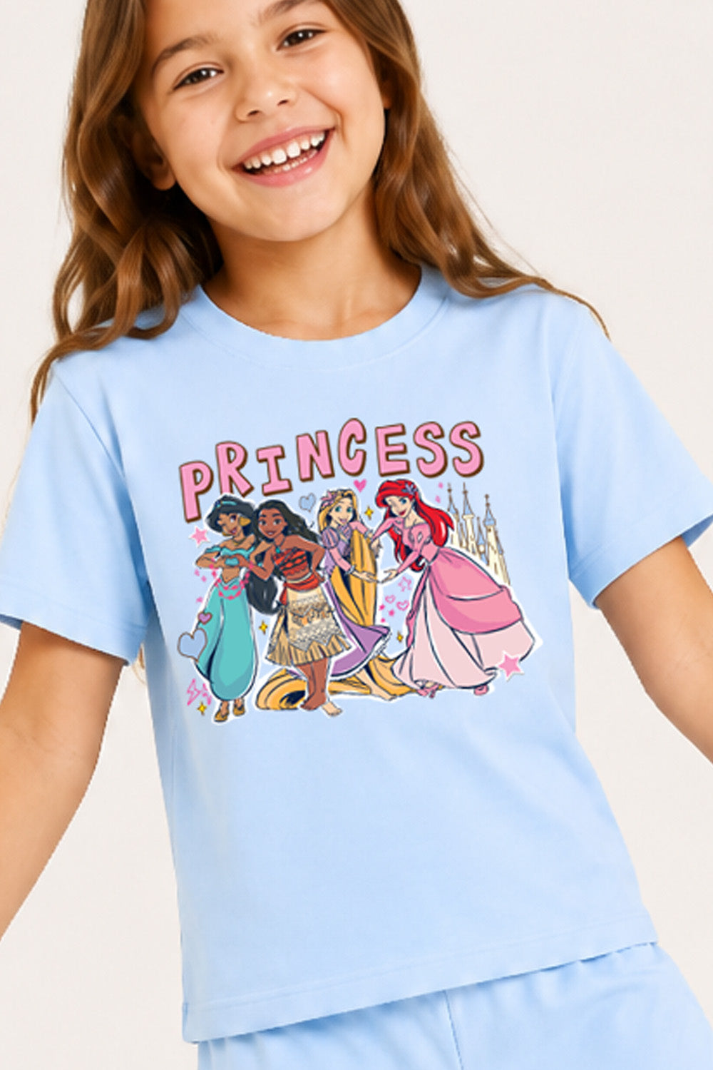 Disney Princess Girls Blue Long Pyjama Set
