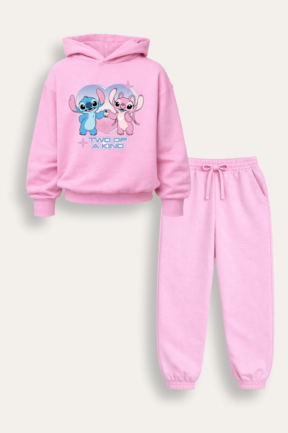 Disney Lilo & Stitch Girls Pink Hoodie and Jogger Set