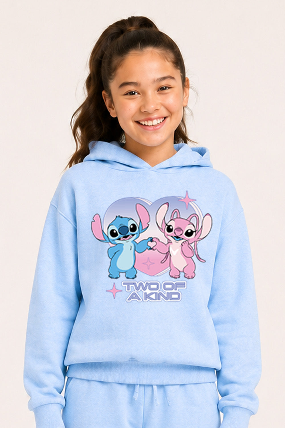 Disney Lilo & Stitch Girls Light Blue Hoodie and Jogger Set
